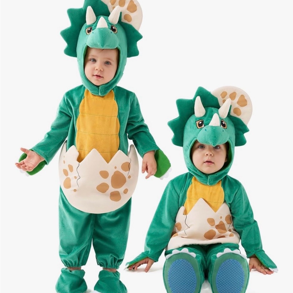 Baby Dinosaur Costume, Green Triceratops Costume Shell/18-24Months Dressup Party